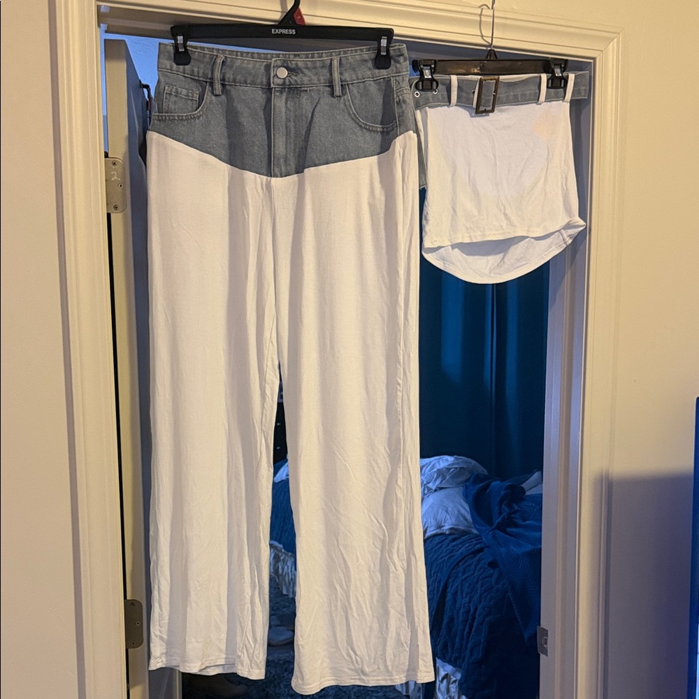 White and Denim Contrast Set